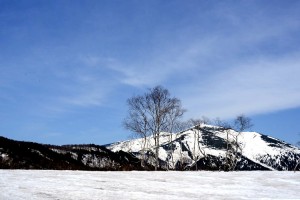雪原と至仏山